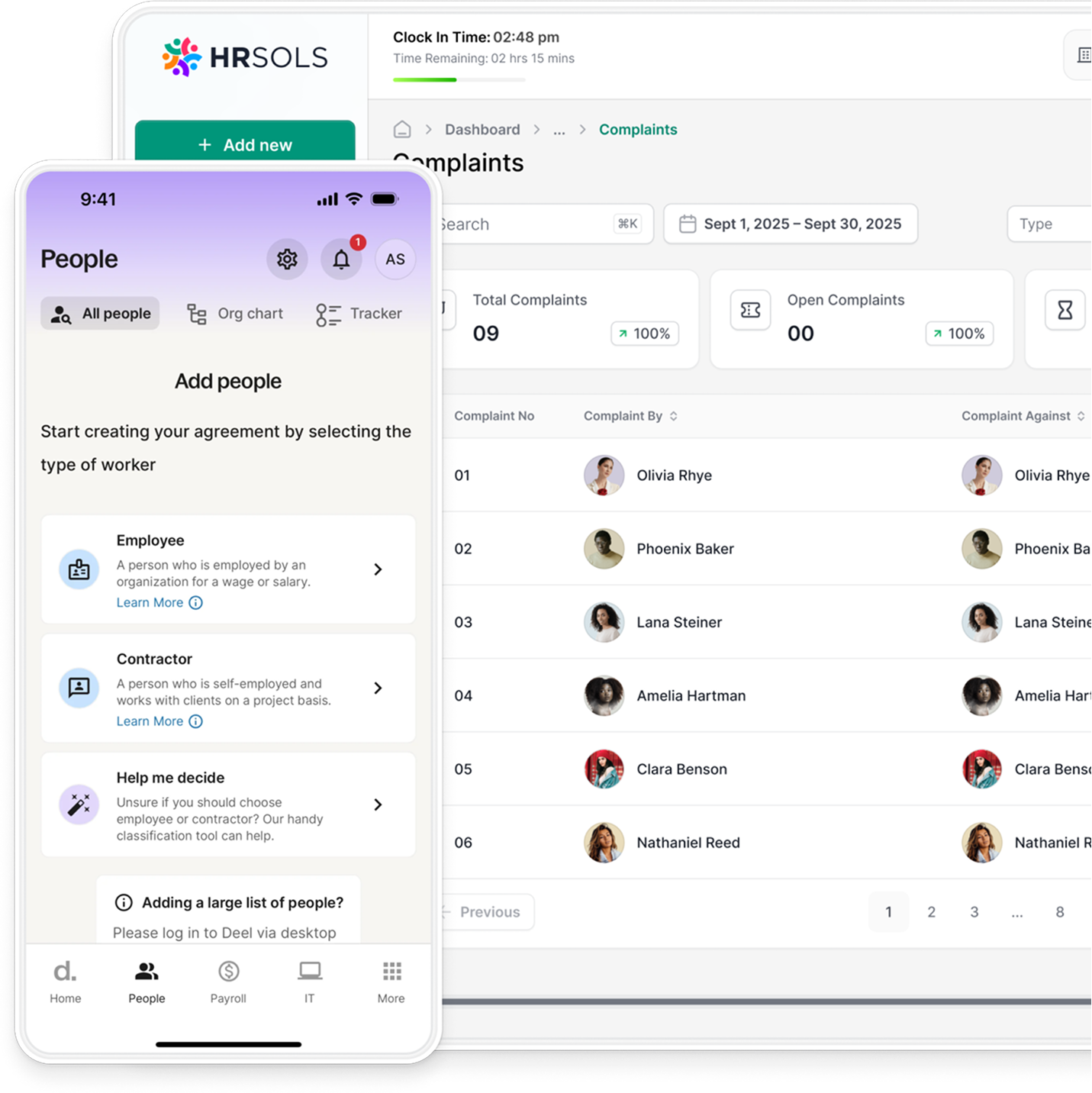 HR SOLS on desktop and mobile